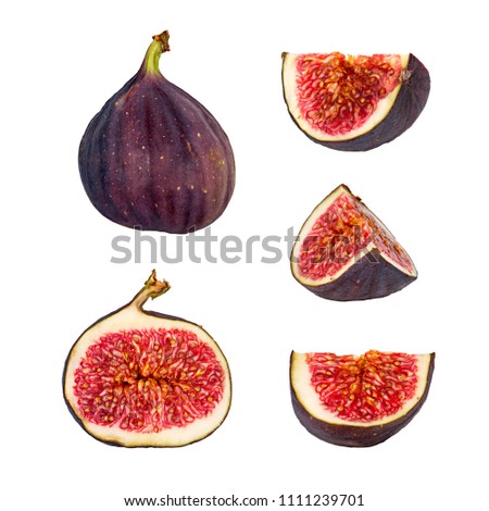 figs lying isolated on white background