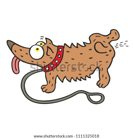 pee dog funny illustration vector