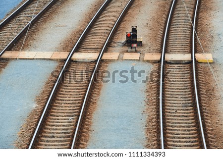 Railroad tracks view from top

