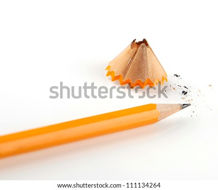 shaving pencil on white background