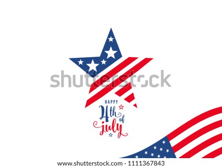 Fourth of July. 4th of July celebration holiday banner. USA Independence Day poster with blank place. Motion dynamic concept design. Vector illustration