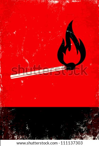 Red and Black Lit Match Poster Royalty-Free Stock Photo #111137303