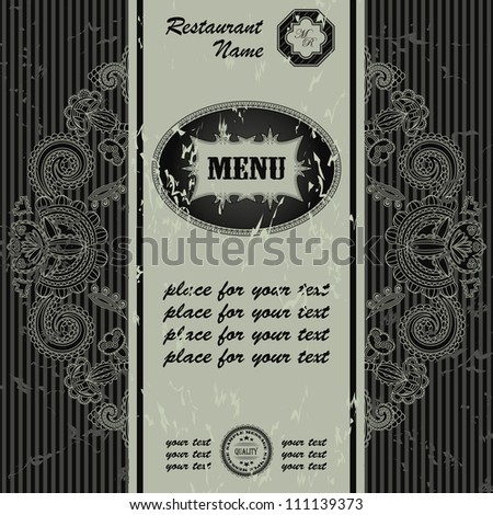 Restaurant menu design. Retro style, striped background