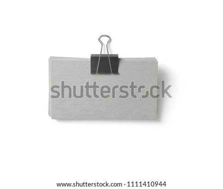 Business cards with clip on white background