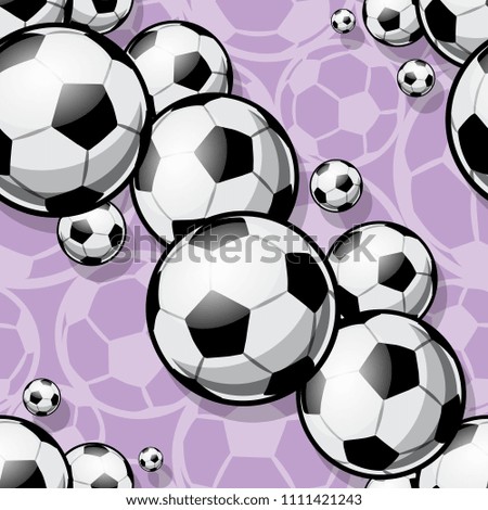 Seamless pattern with football soccer ball. Vector illustration. Ideal for wallpaper, cover, packaging, fabric, textile, wrapping paper design and any kind of decoration.
