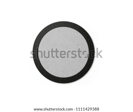 Circle business card with black frame on a white background
