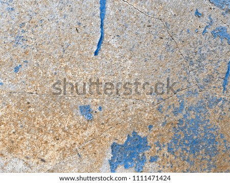 Old blue paint cement wall texture background