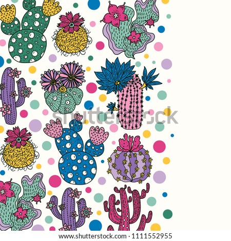 Cute cactus postcard. 