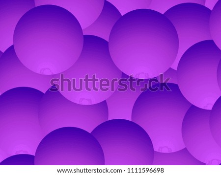 Violet gradient balls seamless pattern. Abstract geometric background with 3d circles. Vector illustration