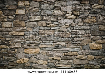 pattern gray color of modern style  design decorative  uneven  cracked real stone wall surface with cement Royalty-Free Stock Photo #111160685