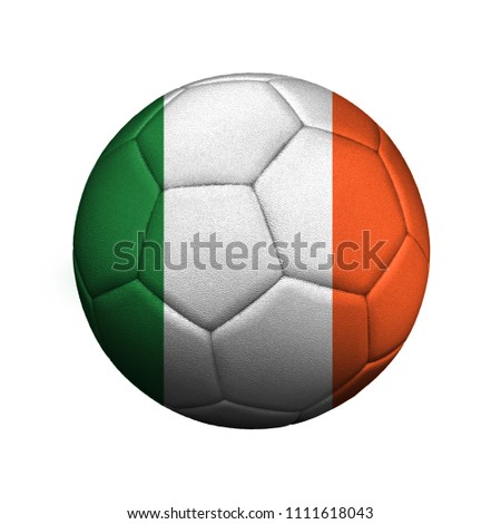 The flag of Ireland is depicted on a soccer ball
