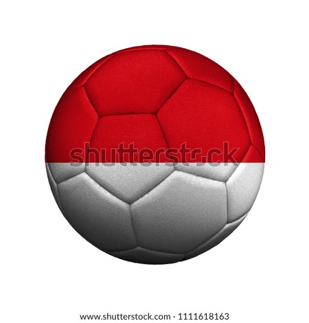 The flag of Monaco on a soccer ball