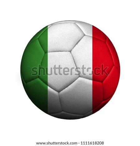 The flag of Italy is depicted on a soccer ball