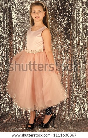 Beautiful little girl wearing fairy costume, fashion.