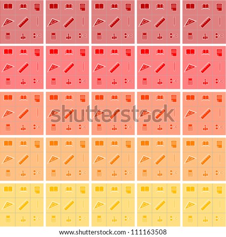 vector background hot color of the icons the education