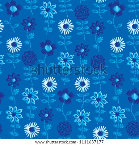 Vector seamless embroidery pattern, decorative textile ornament, pillow or bandana decor. Bohemian handmade style background design.
