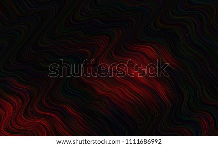 Dark Red vector background with bent ribbons. A sample with blurred bubble shapes. The template for cell phone backgrounds.