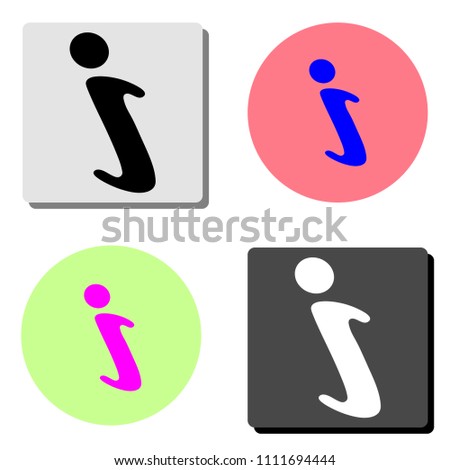 Information. simple flat vector icon illustration on four different color backgrounds