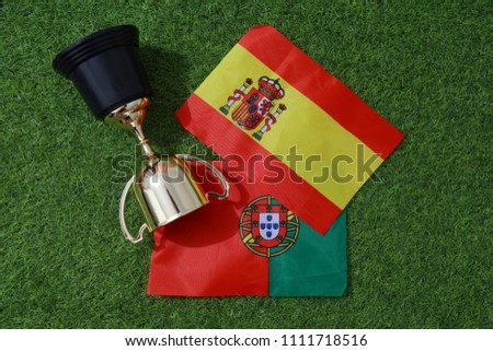 Football Cup competition between the national Spain and national Portugal.