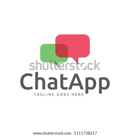 bubble chat app communication logo icon vector template