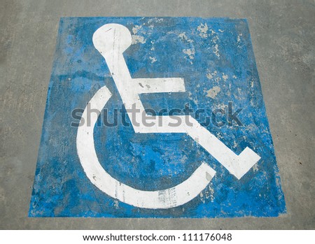 The Sign of public restroom for handicapped