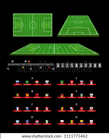 Football infographic elements. Soccer match statistics template