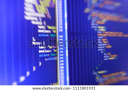 Creative focus effect. IT business company. Coding hacker concep