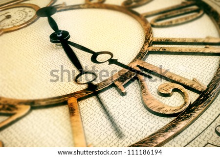 classic clock with moving pointer Royalty-Free Stock Photo #111186194