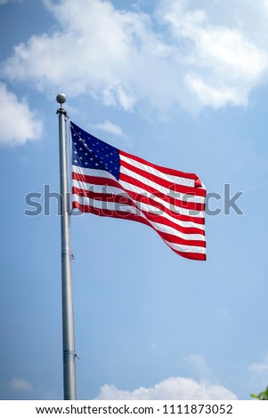 American Flag in Sky