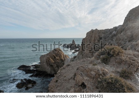 The coast and the sea in the Cabo de Gata of Almeria, Spain