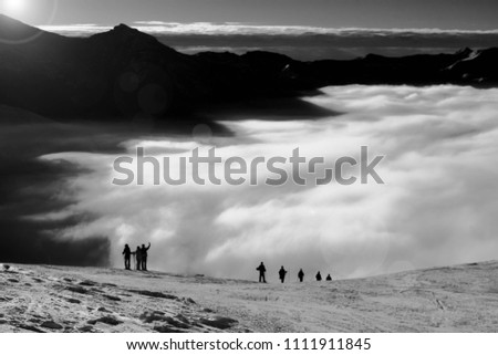 Photo of a cloud sea in val thorens valley