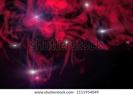 Starry sky and red nebula