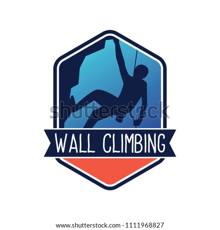 climbing wall sport logo, vector illustration