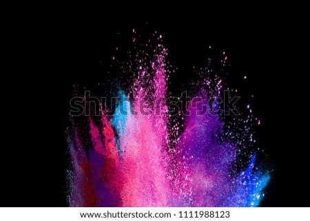 Splash of powder on black background