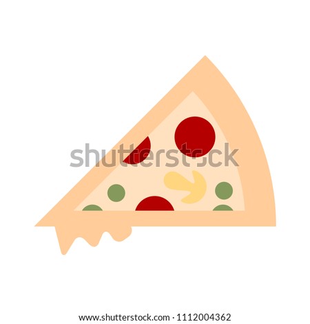 vector italian pizza illustration, fast food sign - restaurant symbol isolated