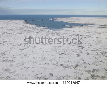Aerial view of Iceland in winter