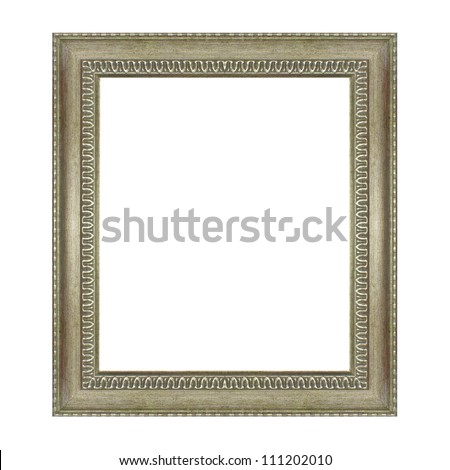 The old frame isolated on the white background