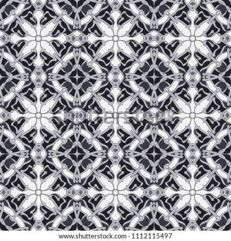 Seamless pattern repeat vector ramadan background. Islamic abstract geometric texture design. Arabic trendy surface fabric.