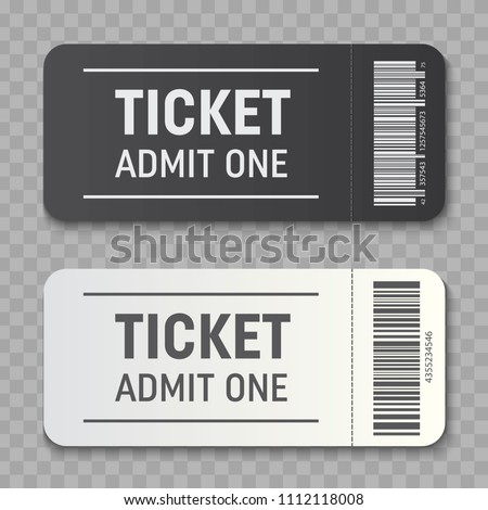 Creative vector illustration of empty ticket template mockup set isolated on transparent background. Art design blank theater, air plane, cinema, train, circus, sport, football invitation coupons