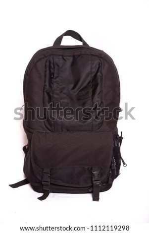backpack photography shoulder bag on white background