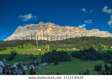 Heiligkreuzkofel in the Alpenglow, Fanes-Group, Dolomites, South Tyrol, Italy 