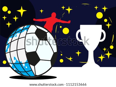 Soccer theme with Globe and Championship concept image. Editable Clip Art. 