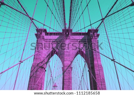  Brooklyn Bridge in purple                             