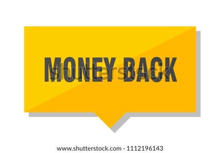 money back yellow square price tag