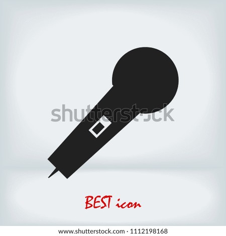 microphone icon, stock vector illustration flat design style