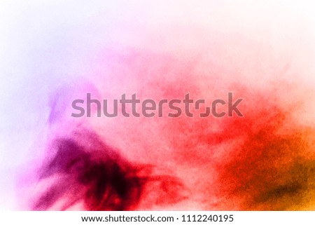 The explosion of colored powder on  white background.Paint Holi.Colored cloud.