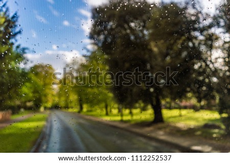 Abstract ou of focus style picture of a road in a park