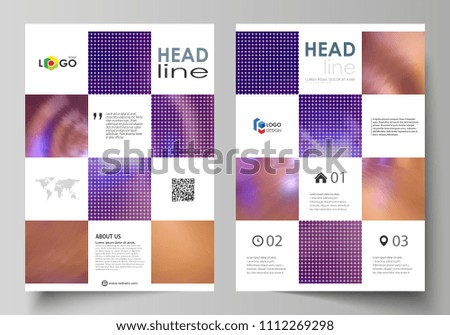 Business templates for brochure, magazine, flyer, booklet, report. Cover template, editable vector, abstract flat layout in A4 size. Bright color colorful design, beautiful futuristic background.
