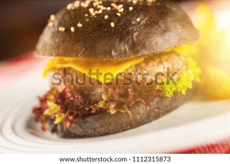 Street food, fast food american burger