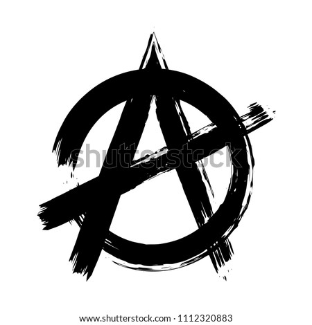 Anarchy brush symbol. Anarchy grunge style. Anarchy ink icon.